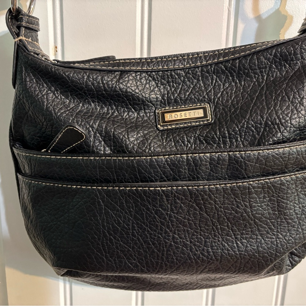 Rosetti Black Shoulder Bag with Silver Accents